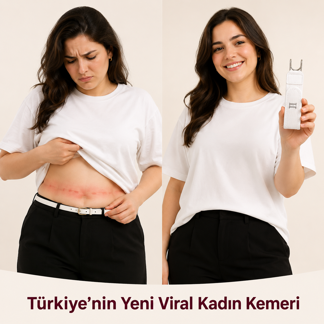 ModaBelt Esnek Tokasız Kadın Kemeri